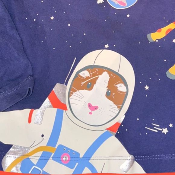 Unisex Mini Boden Astronaut Space Glow in the Dark Long Sleeve Shirt 6/7 Years 1 - Picture 3 of 4